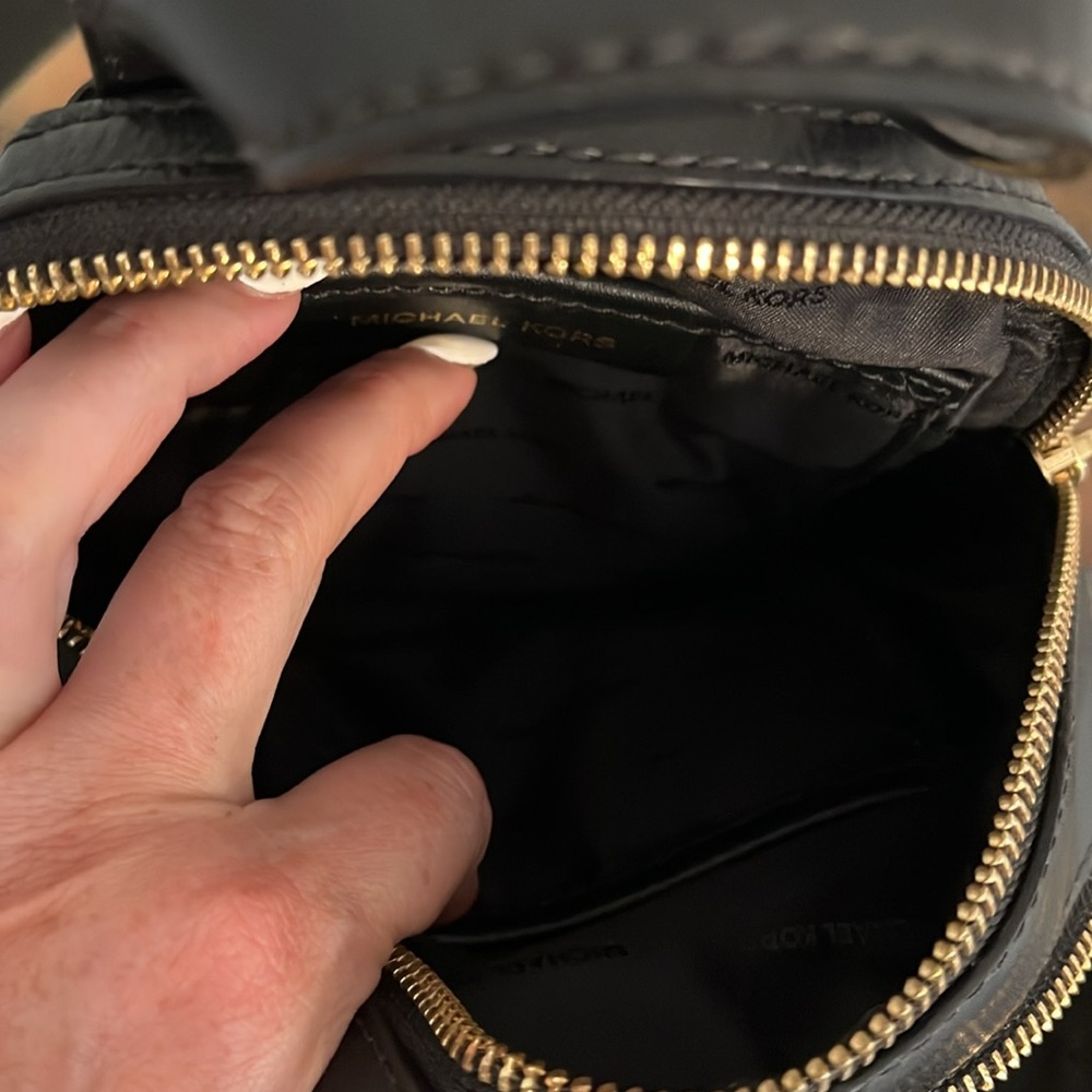 Michael Kors Black Mini Bag with Gold Accents - Picture 5 of 15